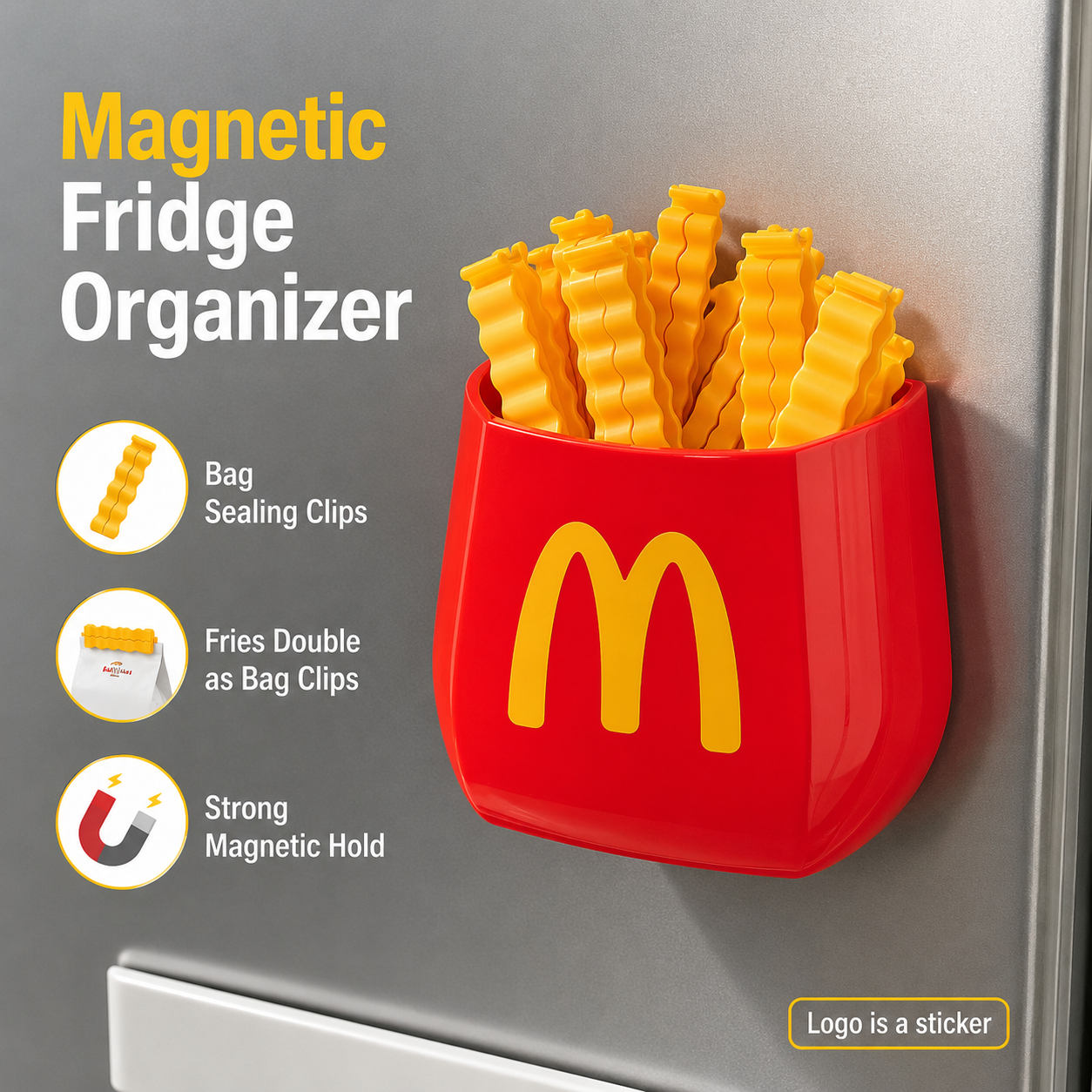 Red small magnetic fridge organizer cup